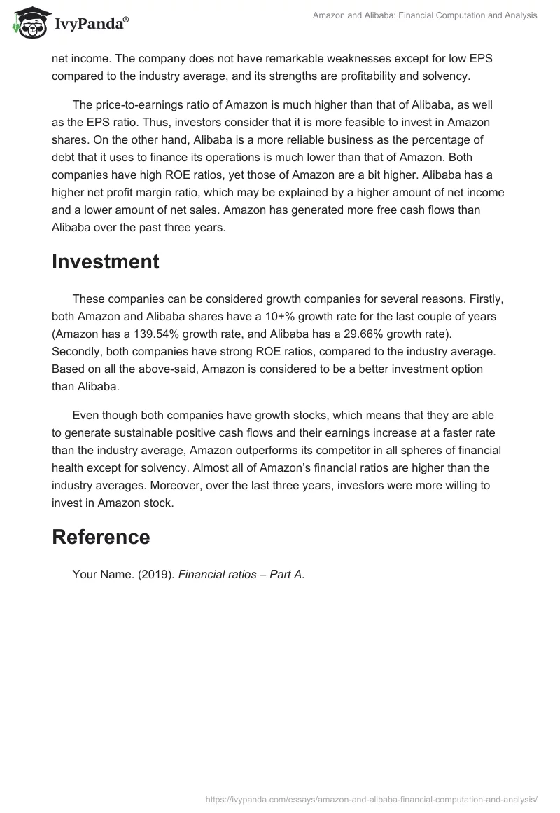Amazon and Alibaba: Financial Computation and Analysis. Page 3