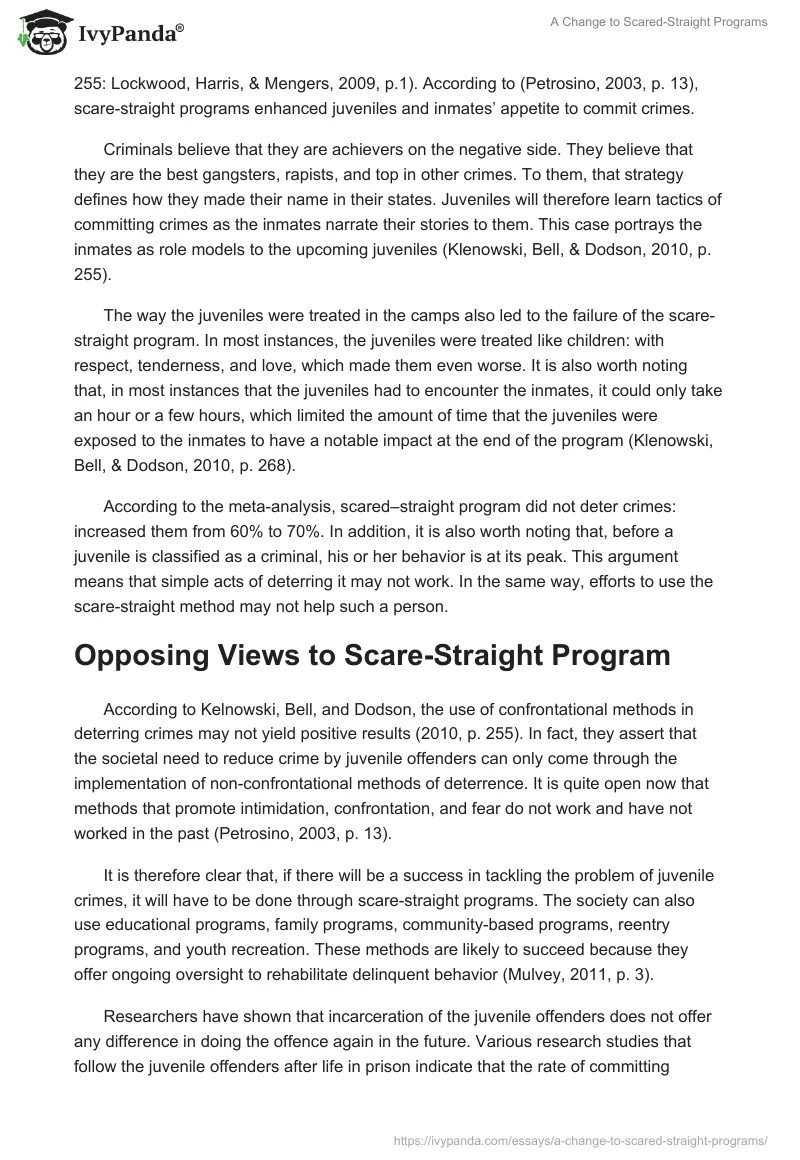 A Change to Scared-Straight Programs. Page 5