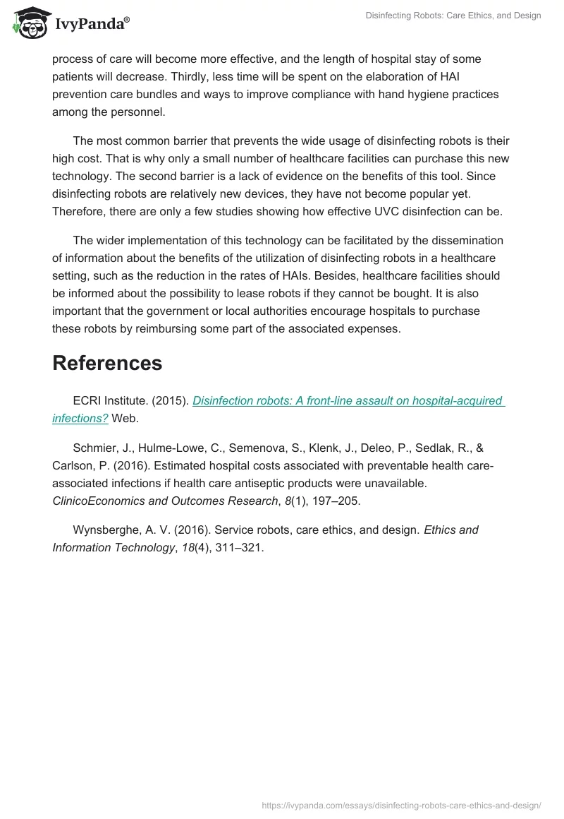 Disinfecting Robots: Care Ethics, and Design. Page 2