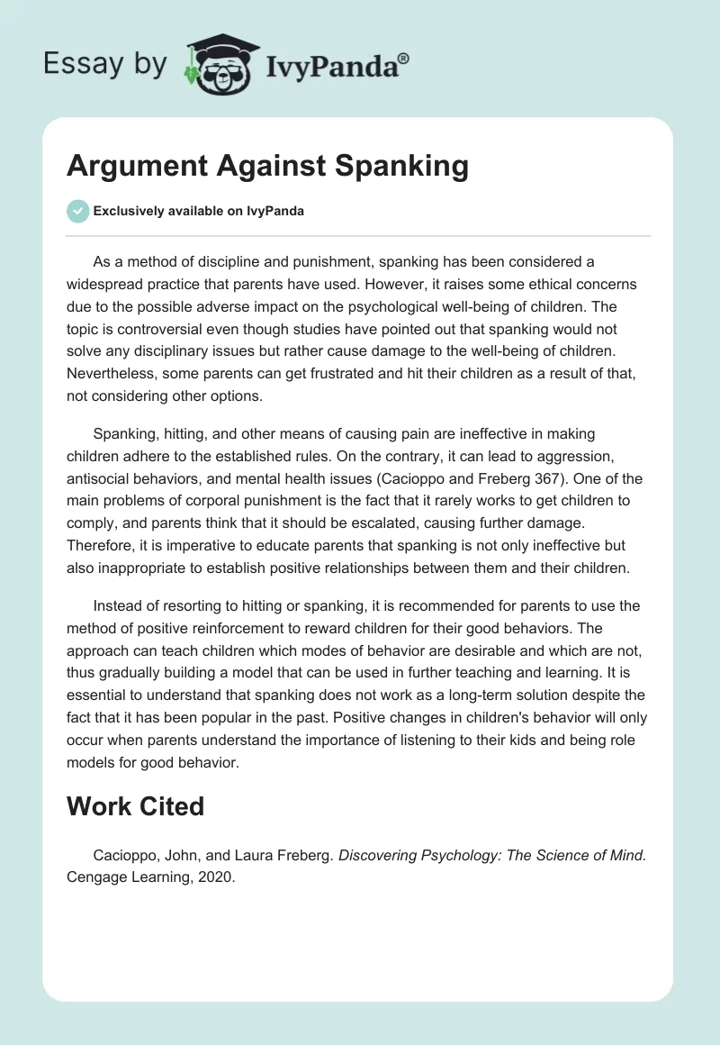 Argument Against Spanking. Page 1
