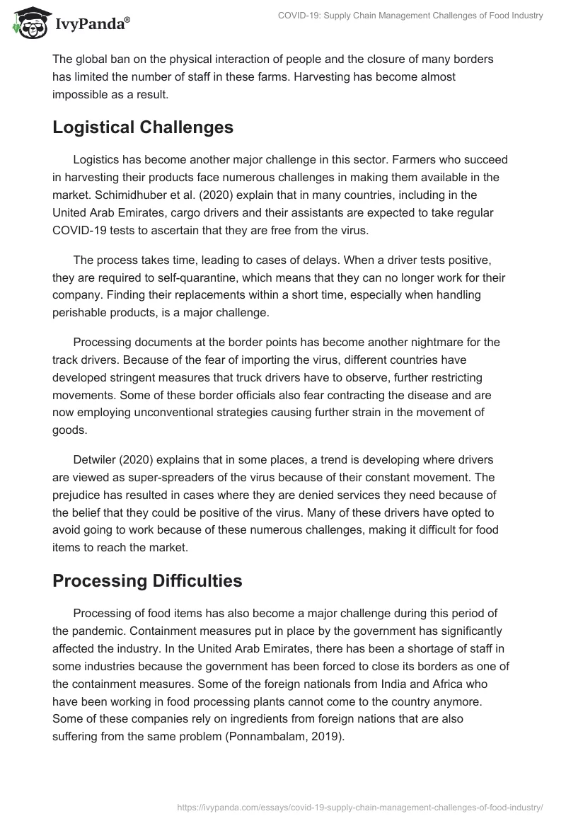 COVID-19: Supply Chain Management Challenges of Food Industry. Page 4