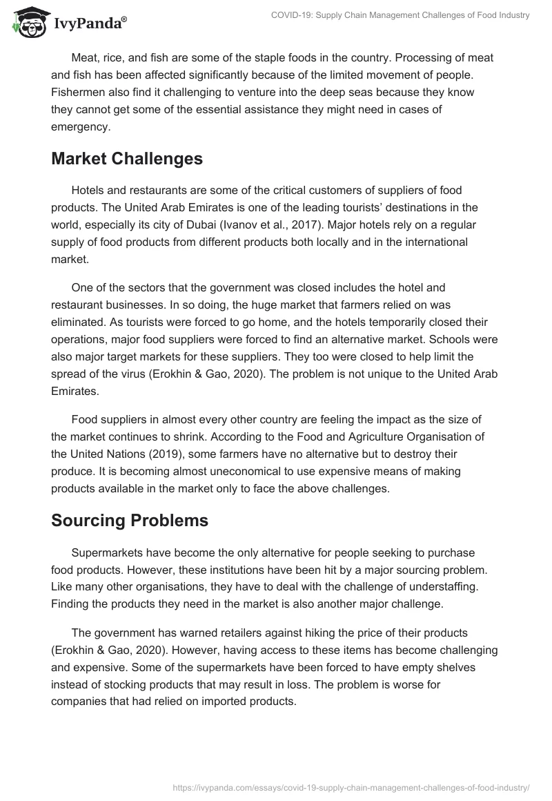 COVID-19: Supply Chain Management Challenges of Food Industry. Page 5