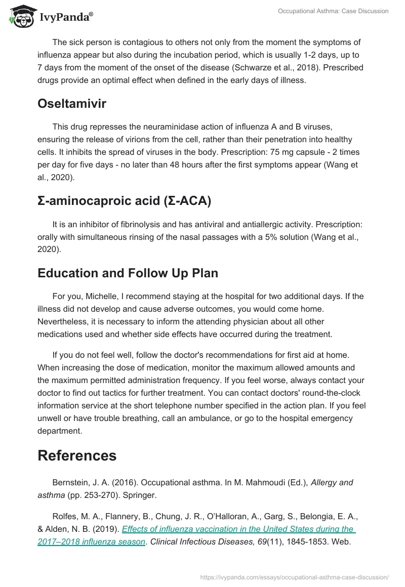 Occupational Asthma: Case Discussion. Page 4