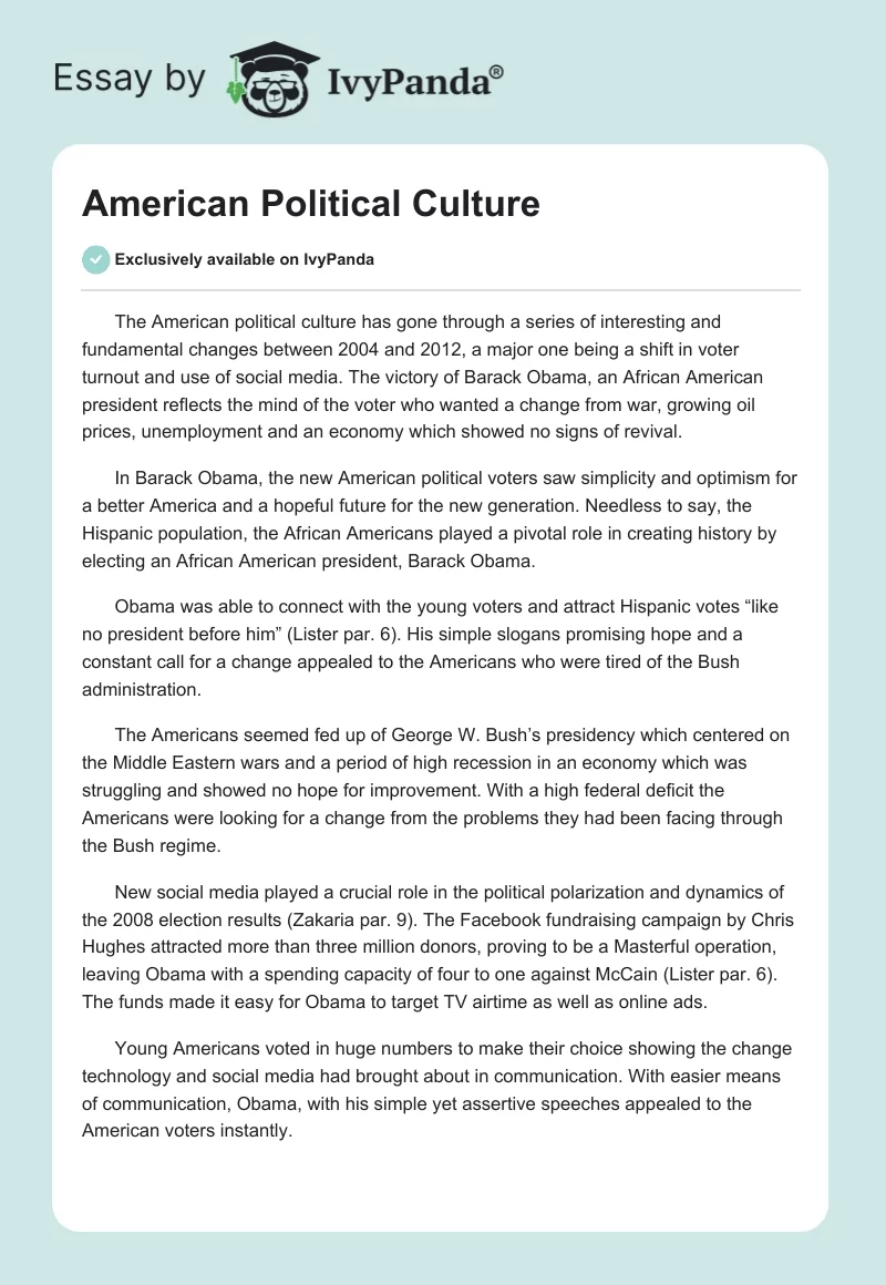 American Political Culture. Page 1