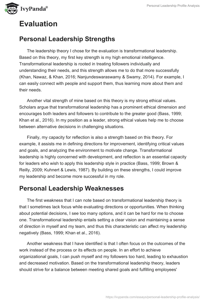 Personal Leadership Profile Analysis. Page 4