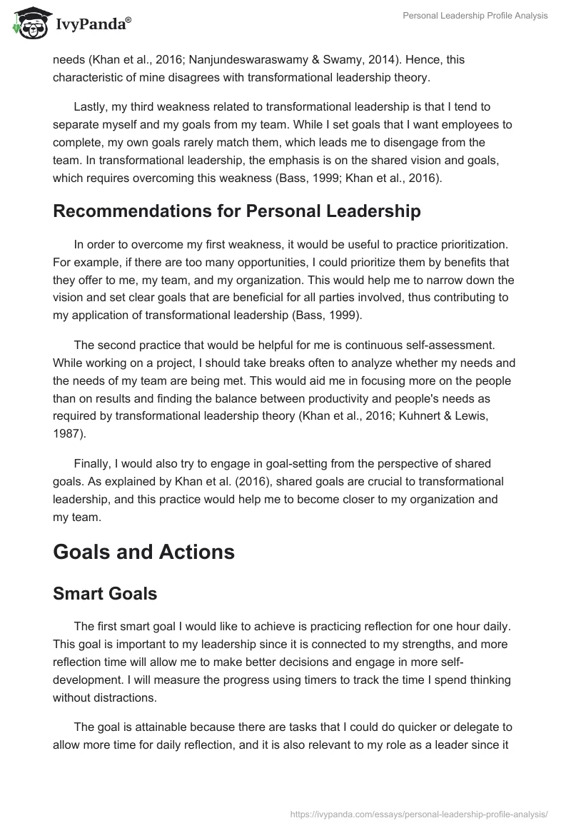 Personal Leadership Profile Analysis. Page 5