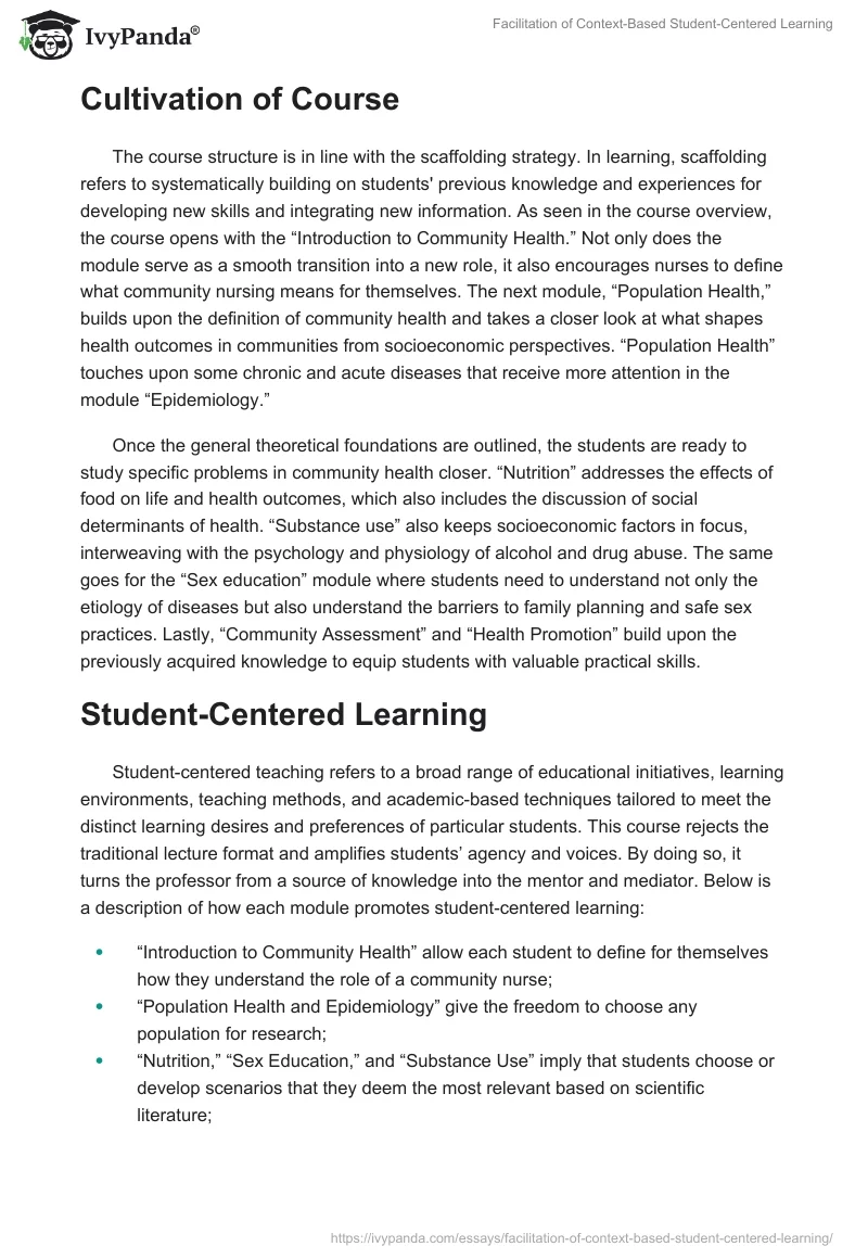 Facilitation of Context-Based Student-Centered Learning. Page 5