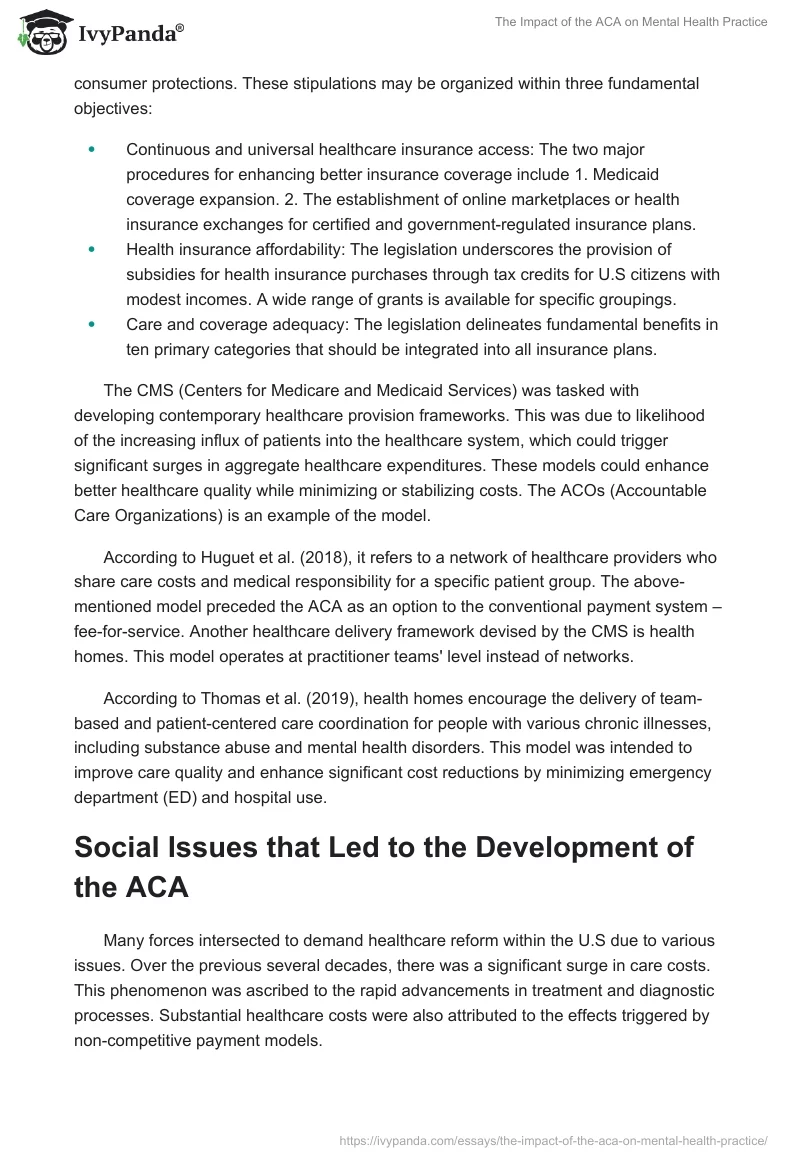 The Impact of the ACA on Mental Health Practice. Page 2
