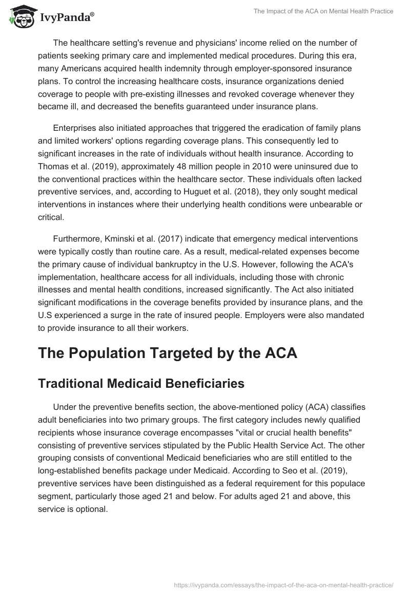 The Impact of the ACA on Mental Health Practice. Page 3