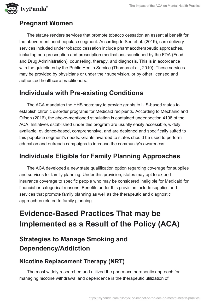 The Impact of the ACA on Mental Health Practice. Page 4