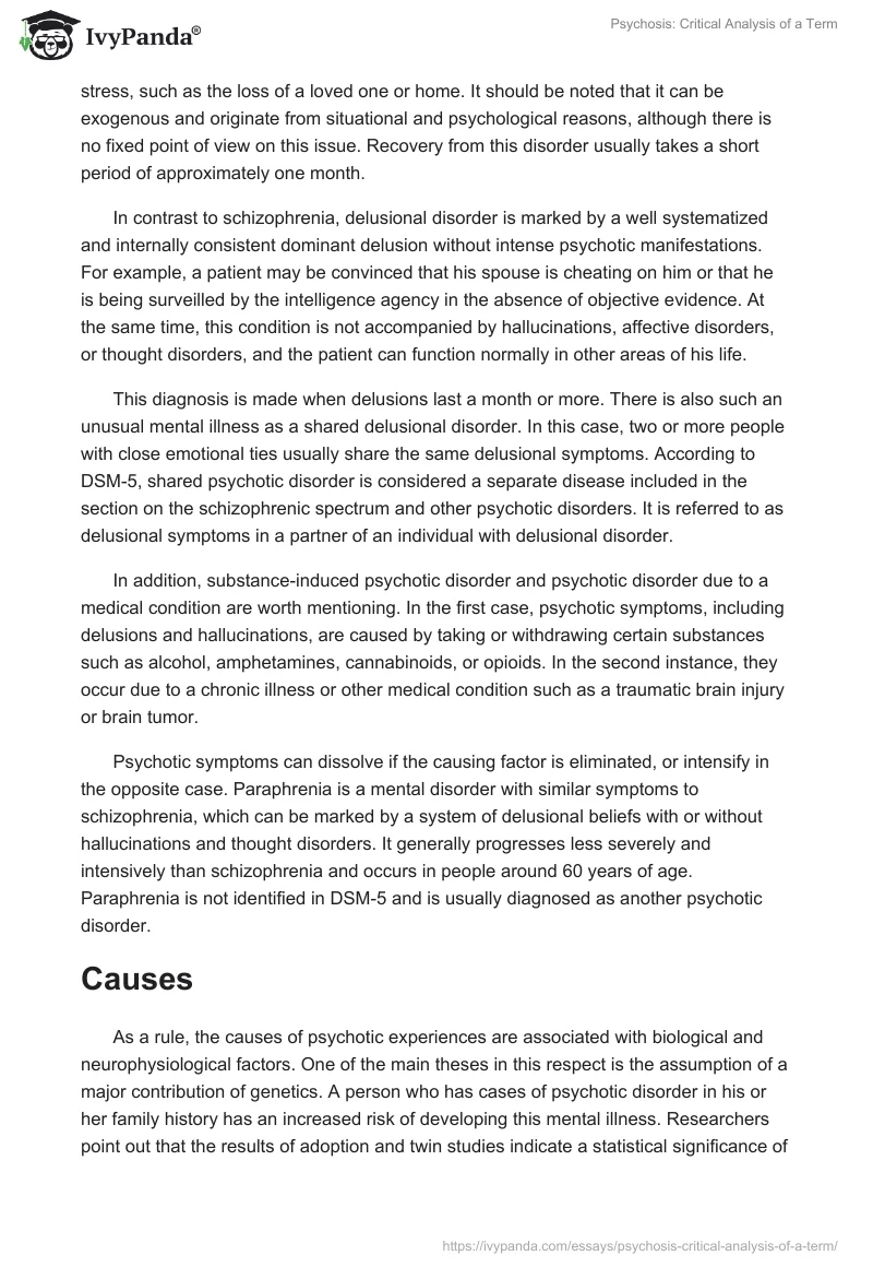 Psychosis: Critical Analysis of a Term. Page 4
