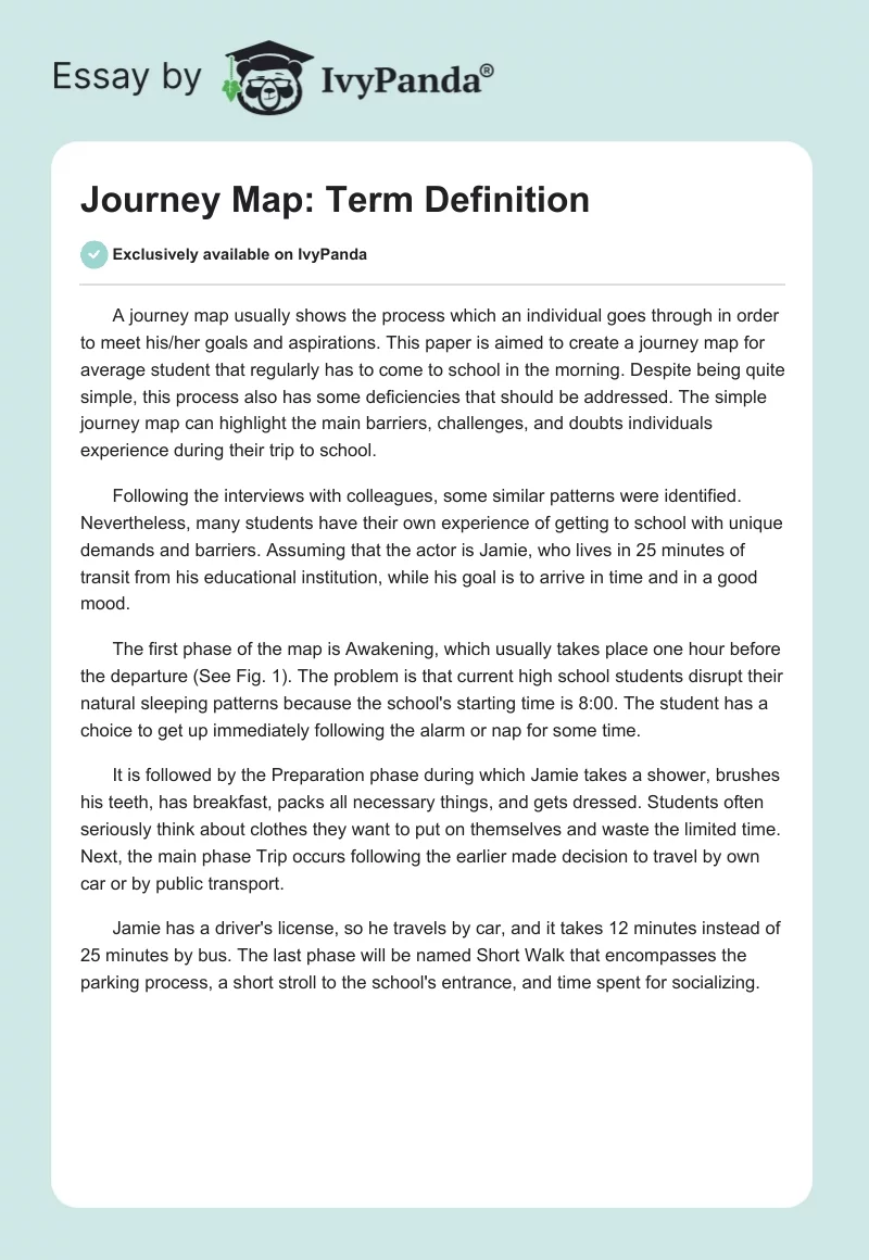 Journey Map: Term Definition. Page 1