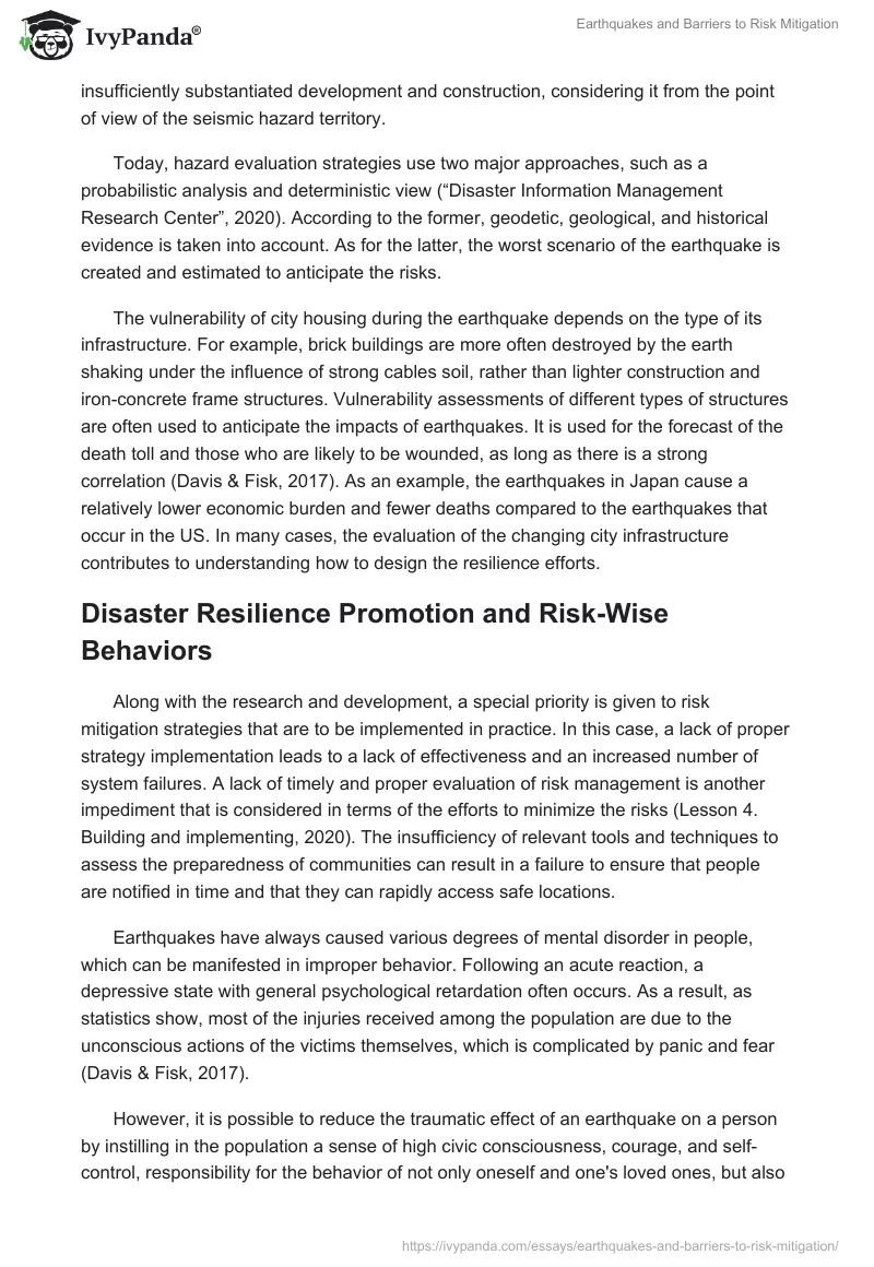 Earthquakes and Barriers to Risk Mitigation. Page 3