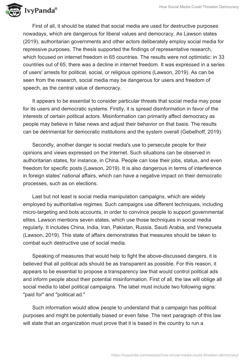 How Social Media Could Threaten Democracy. Page 2