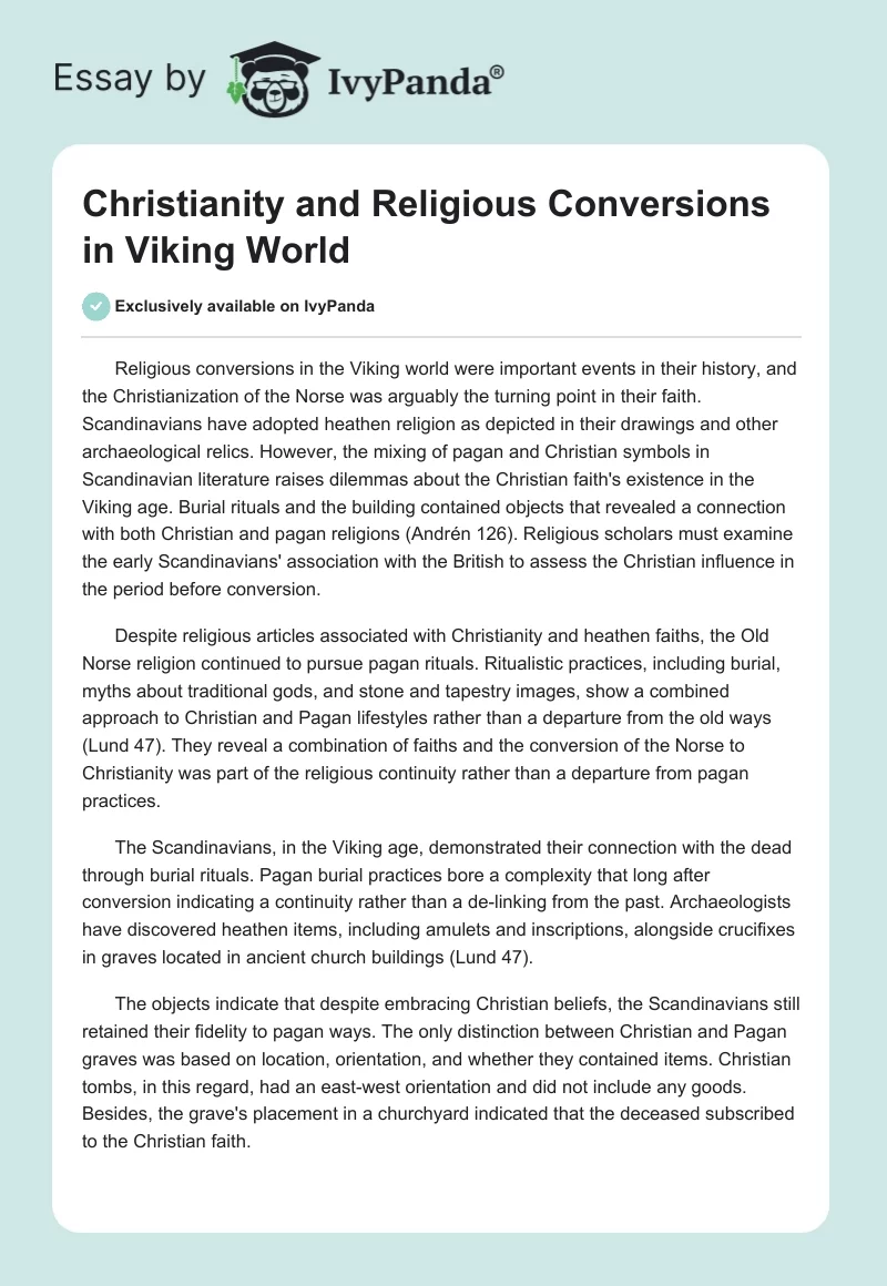 Christianity and Religious Conversions in Viking World. Page 1