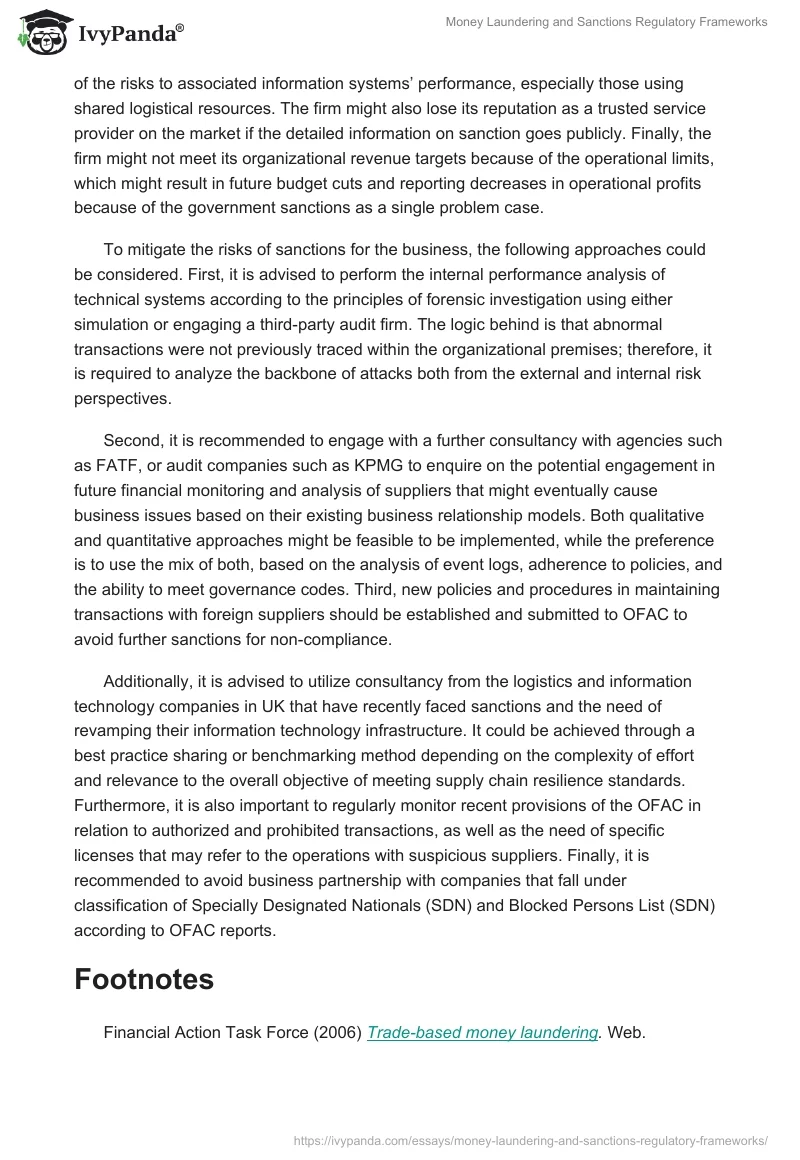Money Laundering and Sanctions Regulatory Frameworks. Page 2