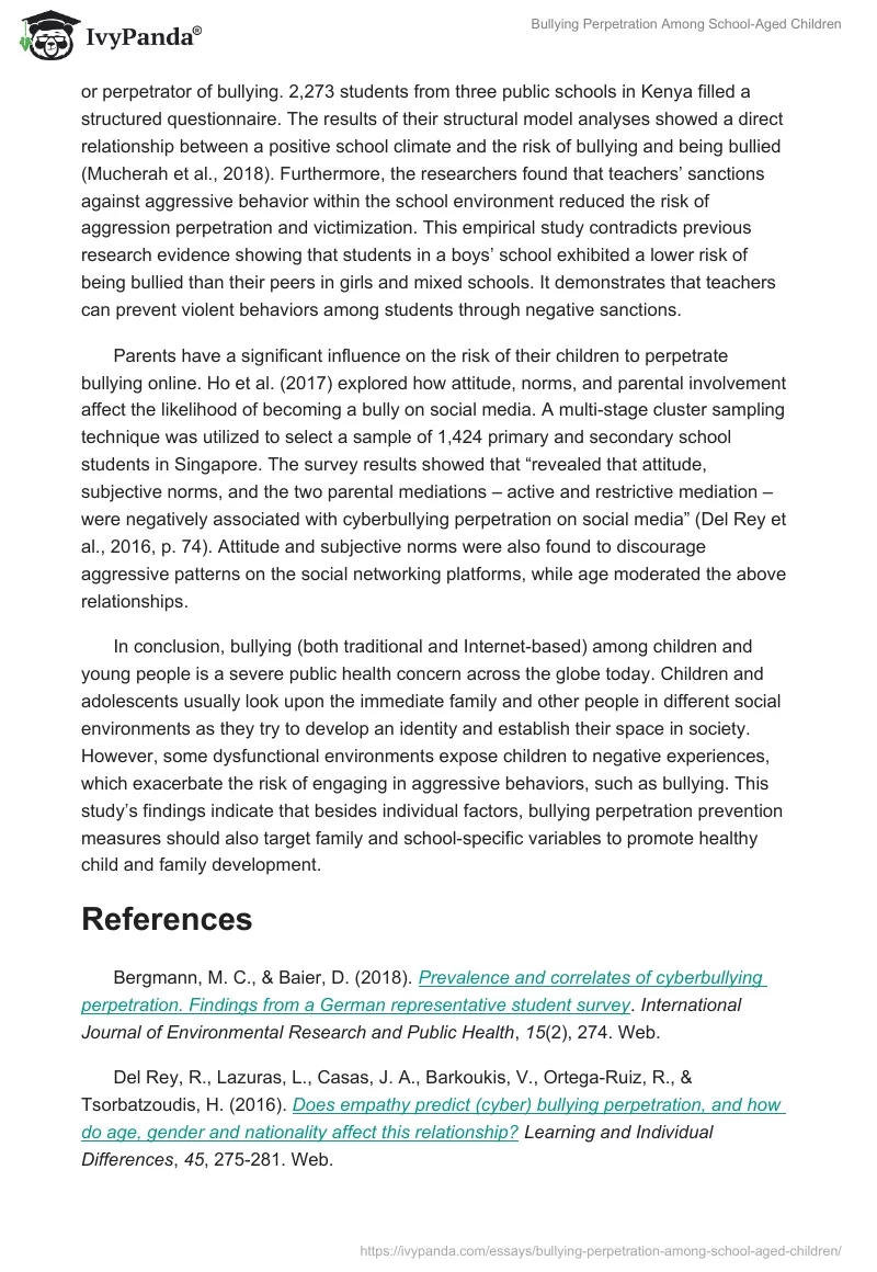 Bullying Perpetration Among School-Aged Children. Page 2