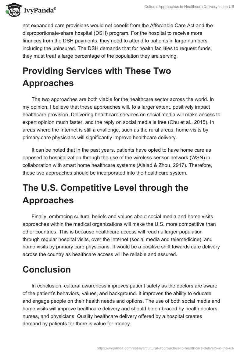 Cultural Approaches to Healthcare Delivery in the US. Page 3