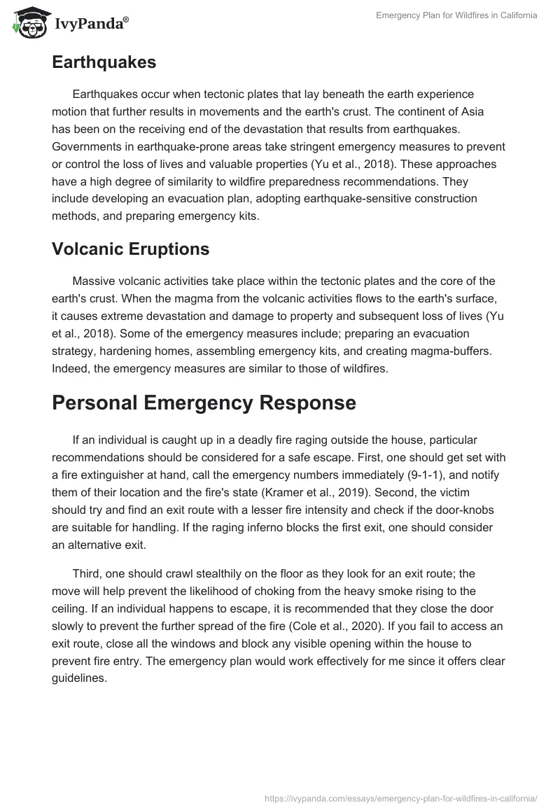 Emergency Plan for Wildfires in California. Page 4