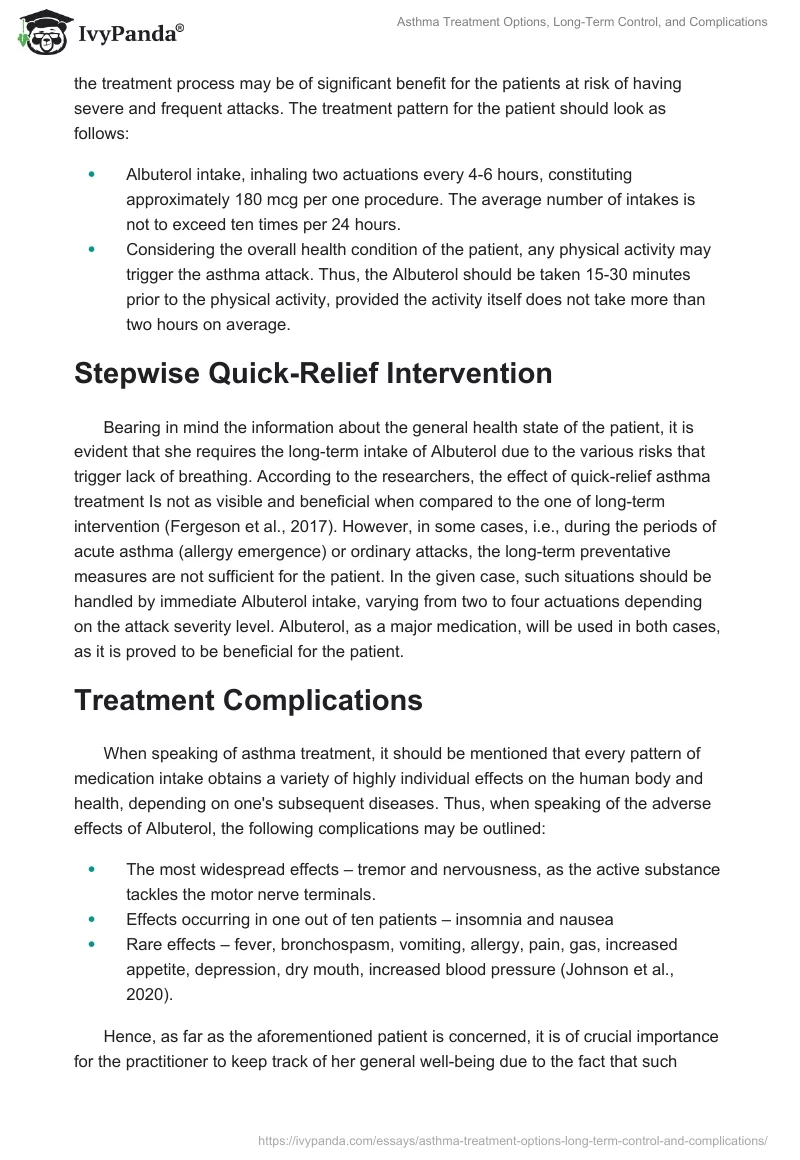 Asthma Treatment Options, Long-Term Control, and Complications. Page 2