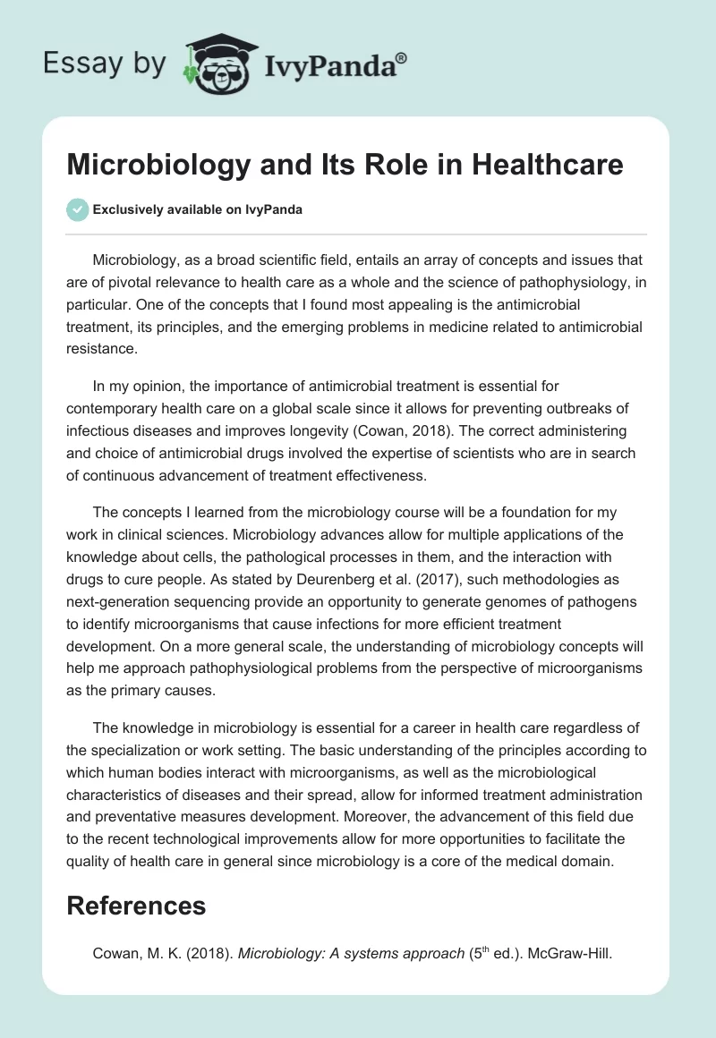 Microbiology and Its Role in Healthcare. Page 1