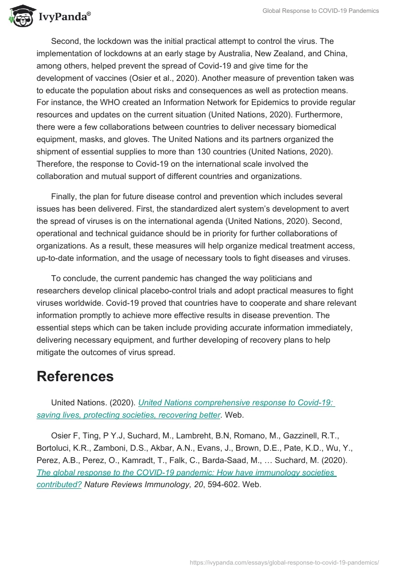 Global Response to COVID-19 Pandemics. Page 2