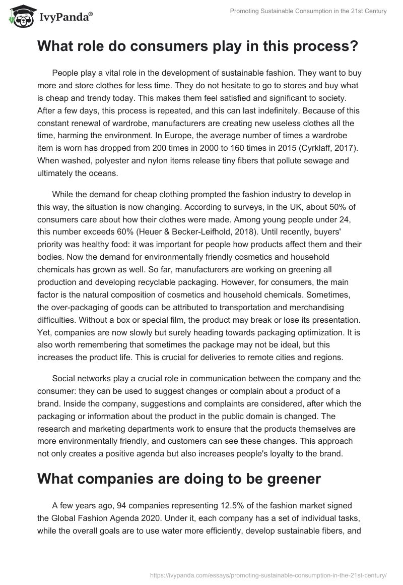 Promoting Sustainable Consumption in the 21st Century. Page 3