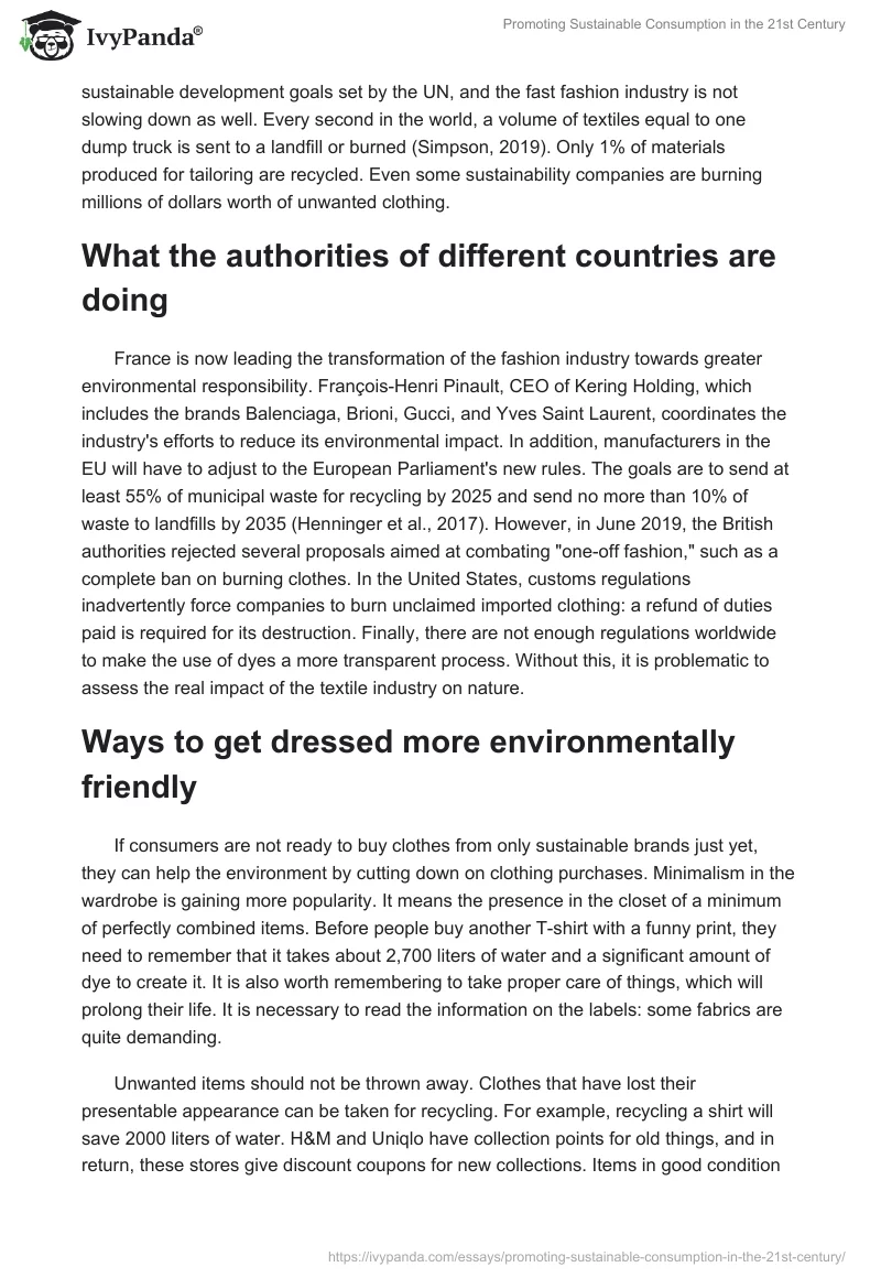 Promoting Sustainable Consumption in the 21st Century. Page 5