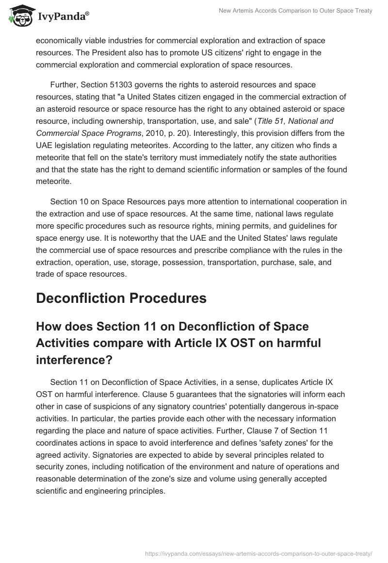 New Artemis Accords Comparison to Outer Space Treaty. Page 3
