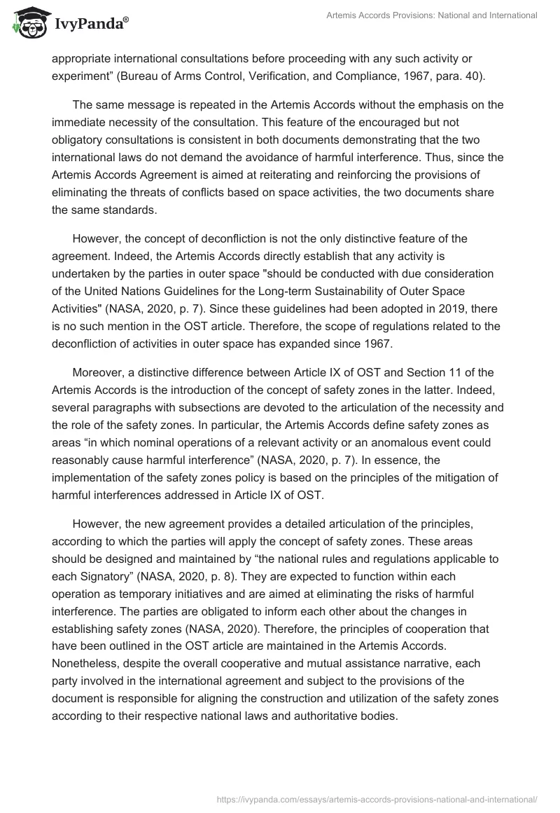 Artemis Accords Provisions: National and International. Page 4