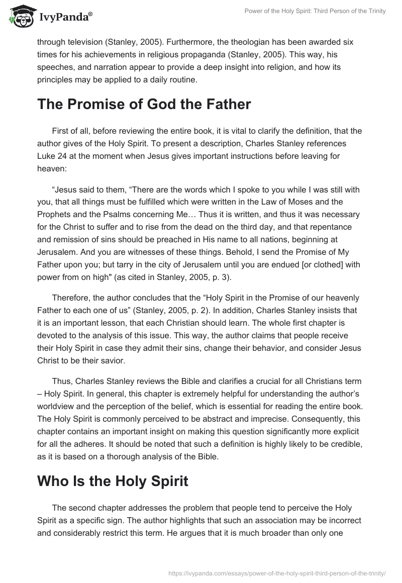 Power of the Holy Spirit: Third Person of the Trinity. Page 2