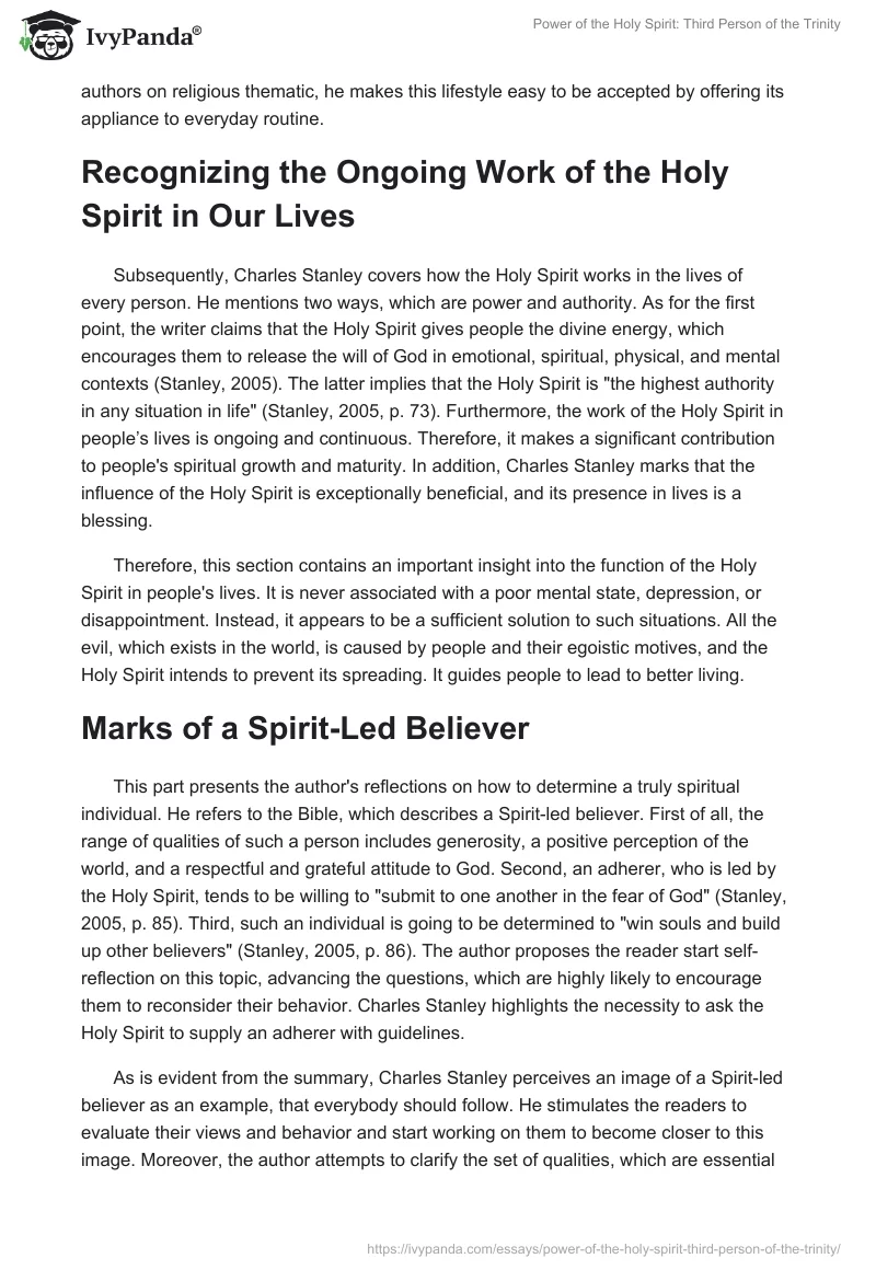Power of the Holy Spirit: Third Person of the Trinity. Page 5