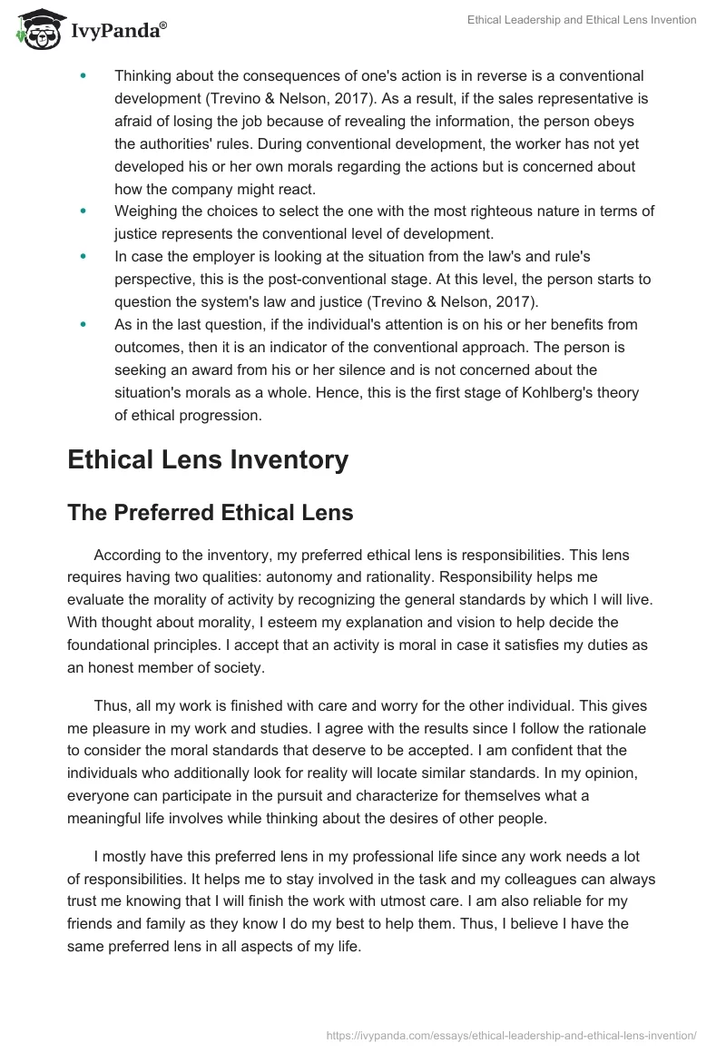 Ethical Leadership and Ethical Lens Invention. Page 3