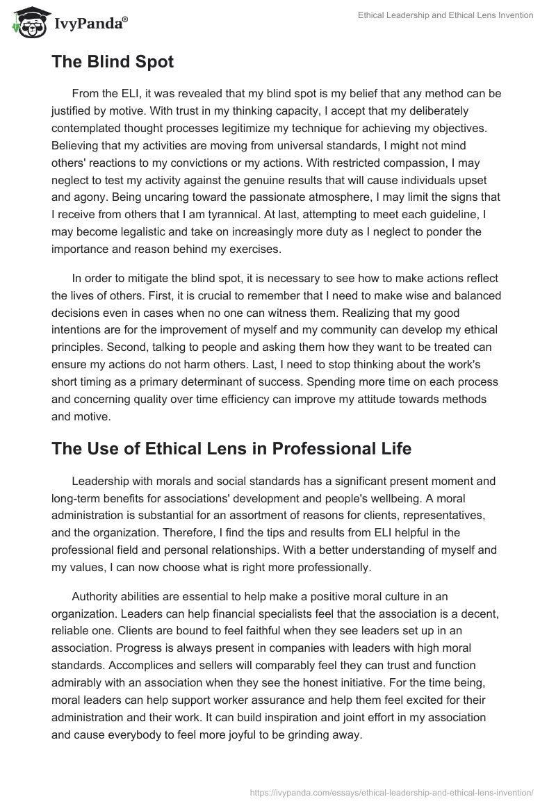 Ethical Leadership and Ethical Lens Invention. Page 5