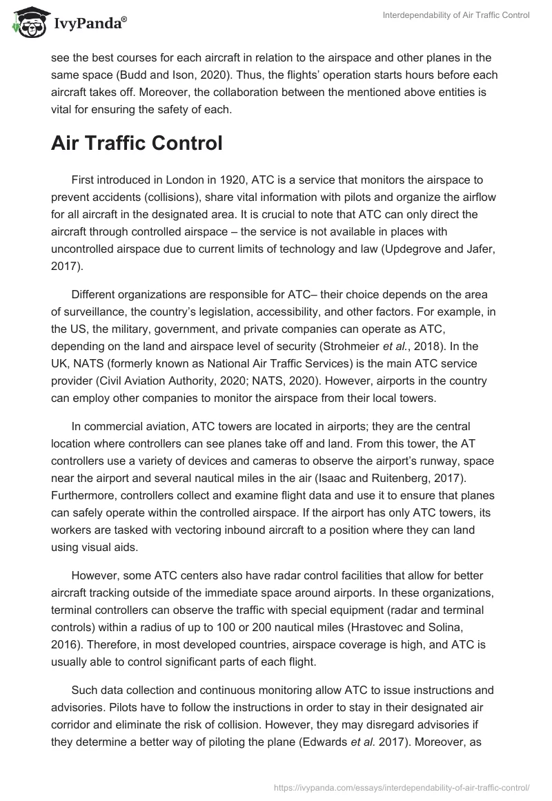 Interdependability of Air Traffic Control. Page 2