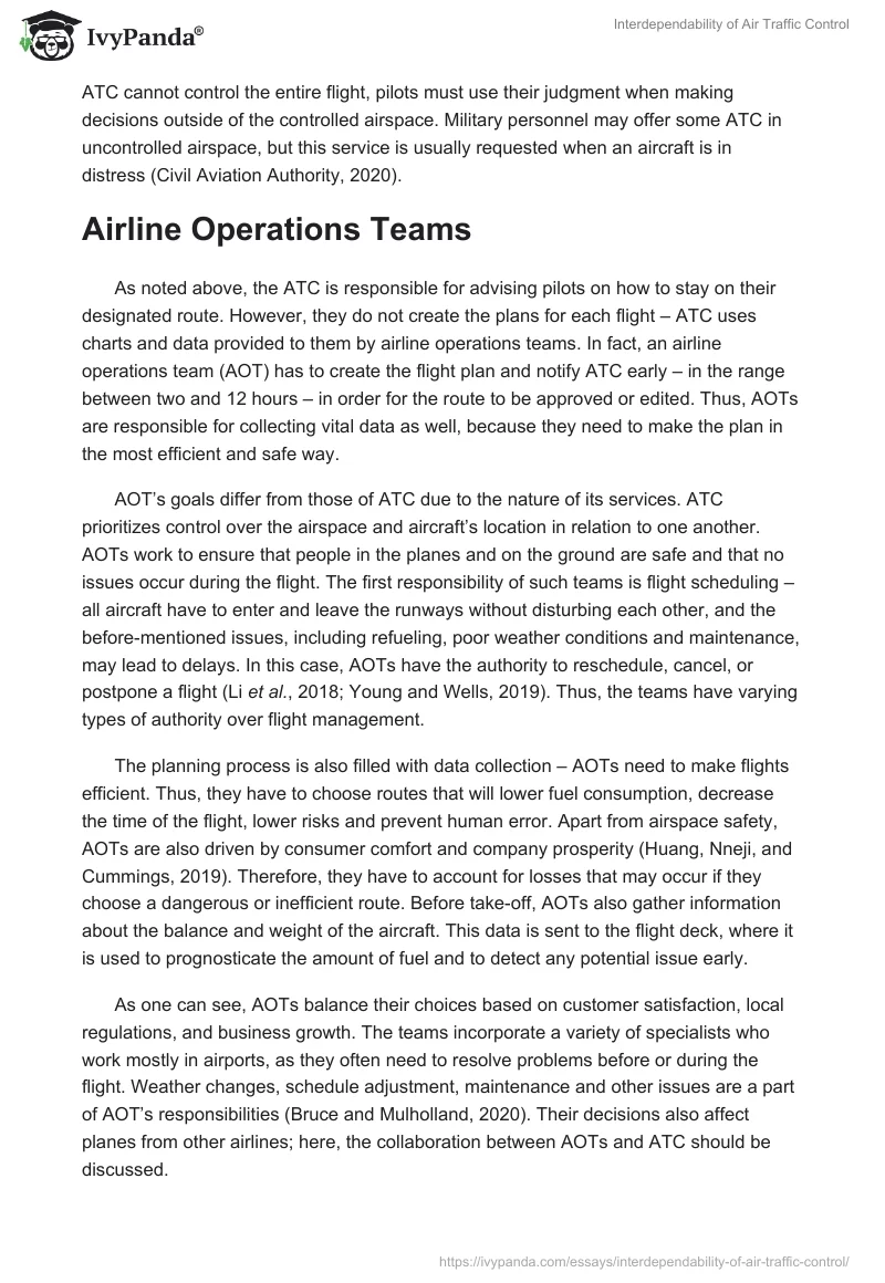 Interdependability of Air Traffic Control. Page 3