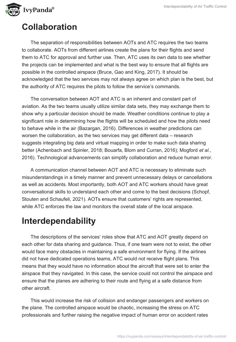 Interdependability of Air Traffic Control. Page 4