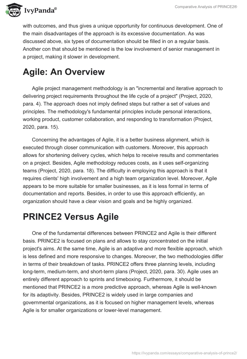 Comparative Analysis of PRINCE2®. Page 3