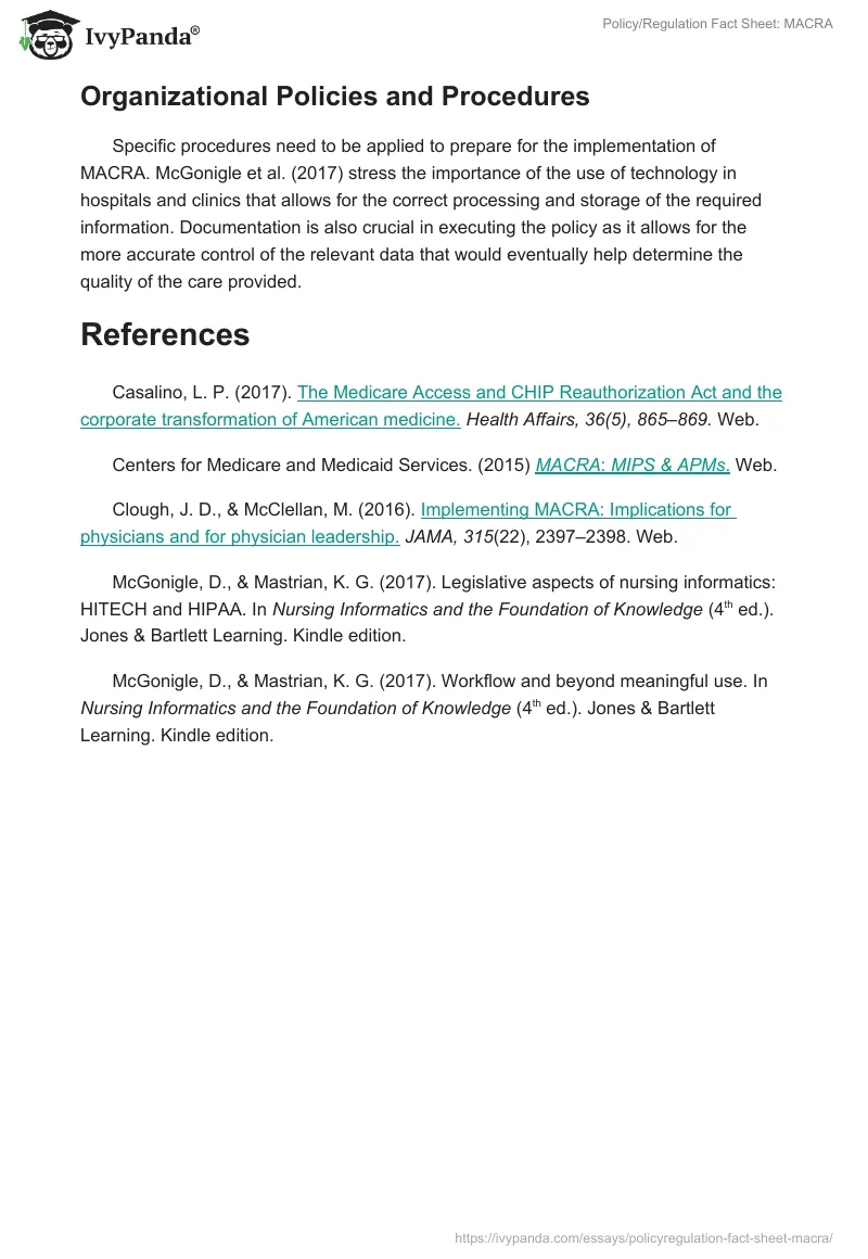 Policy/Regulation Fact Sheet: MACRA. Page 2