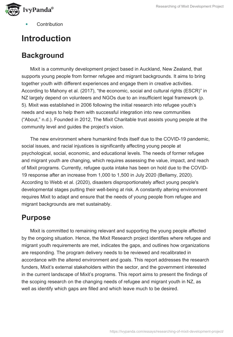 Researching of Mixit Development Project. Page 2