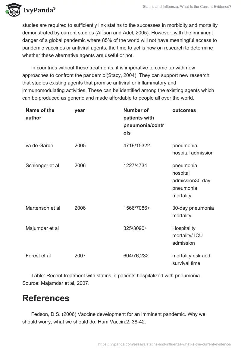 Statins and Influenza: What Is the Current Evidence?. Page 5