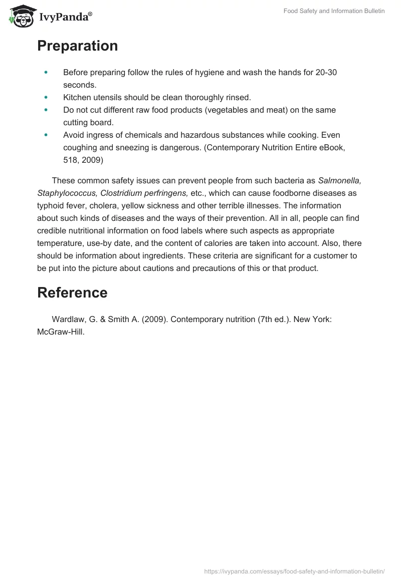 Food Safety and Information Bulletin. Page 2