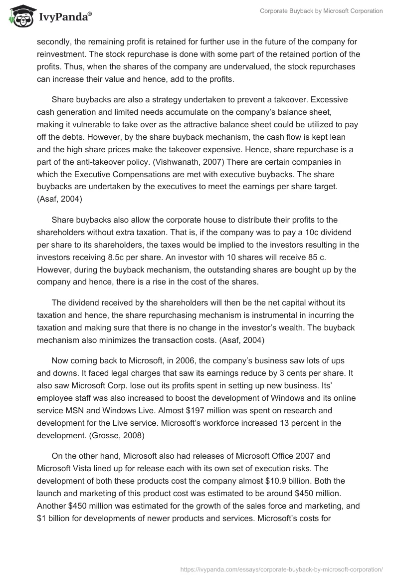 Corporate Buyback by Microsoft Corporation. Page 2
