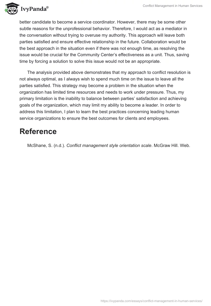 Conflict Management in Human Services. Page 2