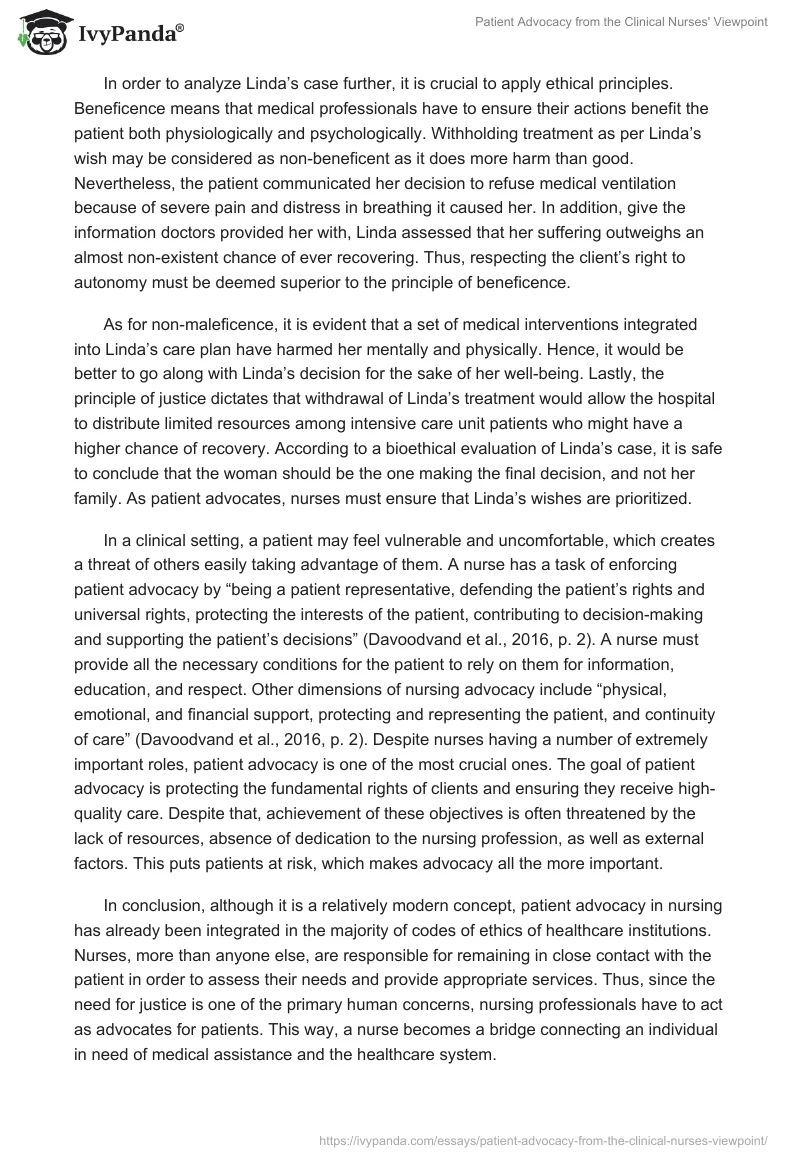 Patient Advocacy from the Clinical Nurses' Viewpoint. Page 2