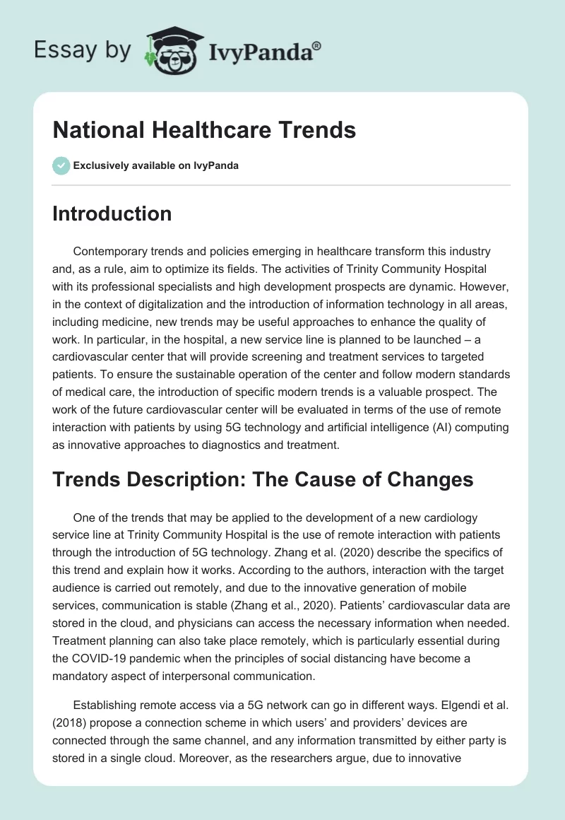 National Healthcare Trends. Page 1