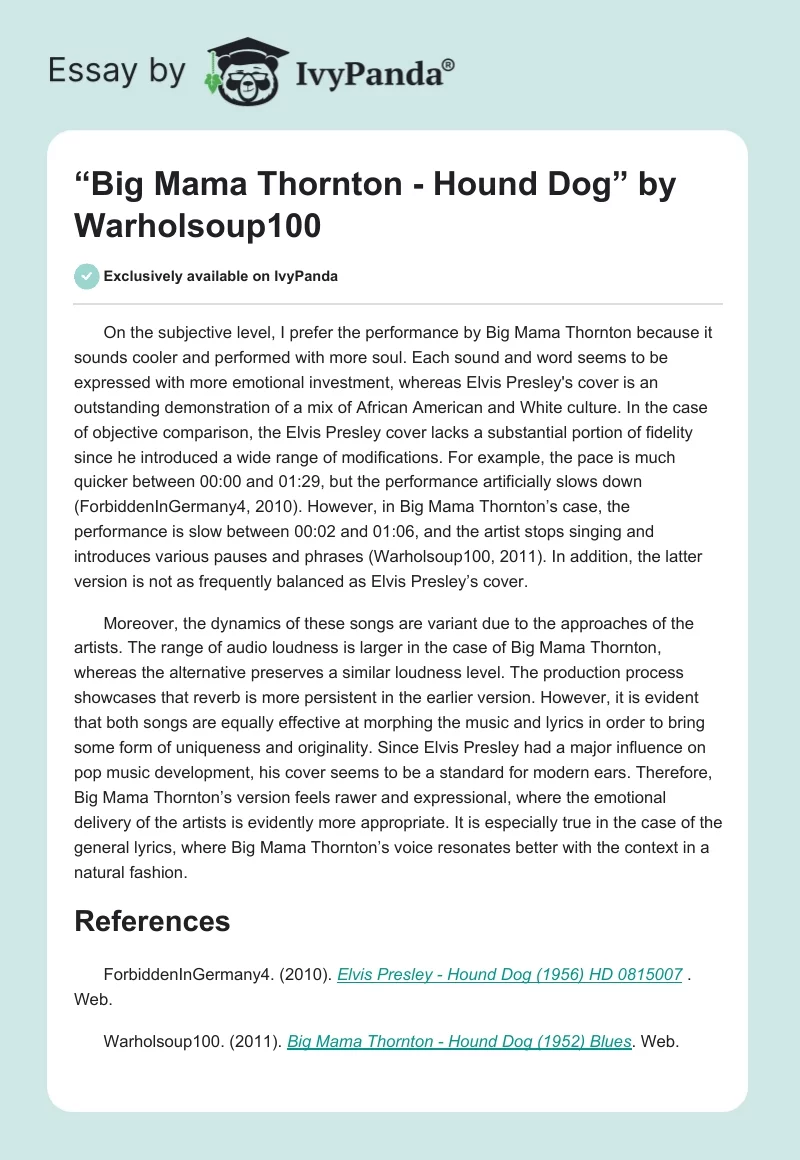 “Big Mama Thornton - Hound Dog” by Warholsoup100. Page 1