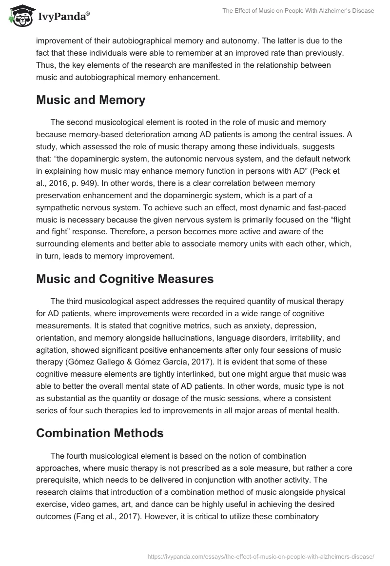 The Effect of Music on People With Alzheimer’s Disease. Page 2