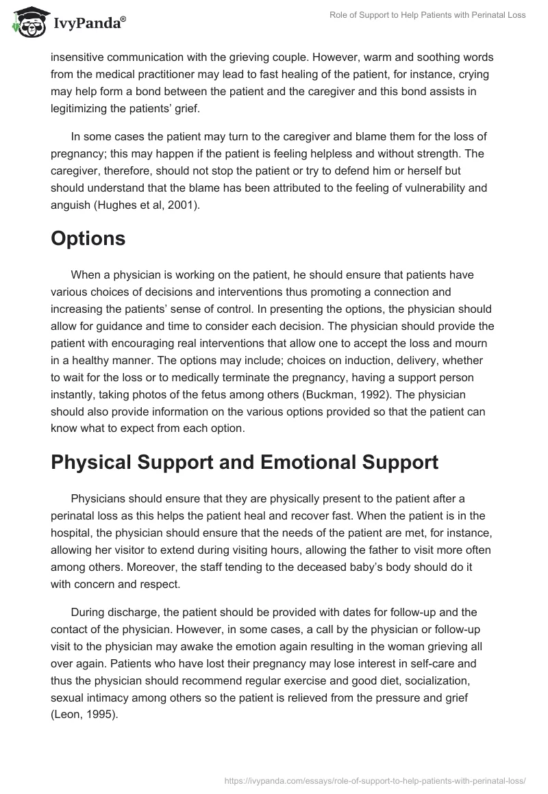 Role of Support to Help Patients with Perinatal Loss. Page 5