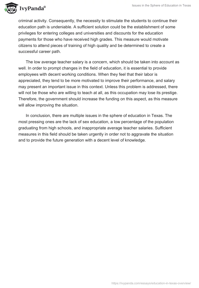 Issues in the Sphere of Education in Texas. Page 2